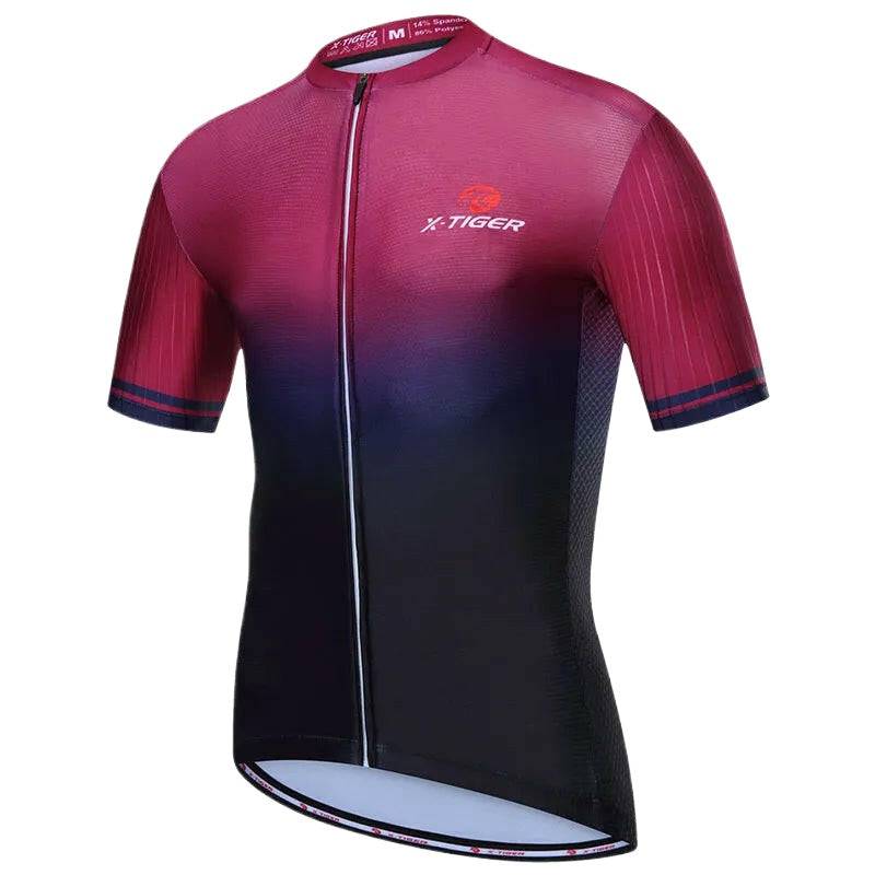 X-TIGER Cycling Jerseys Summer MTB Anti-UV Men Bicycle Jersey Road Racing Riding Short Sleeves Breathable Quick-dry Bike Shirts-WAYBIKER