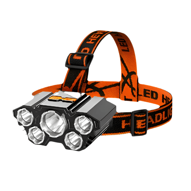 Portable 5 LED Strong Light Headlight Built in 18650 Battery USB Rechargeable Head Flashlight Outdoor Camping Fishing Headlamp-WAYBIKER