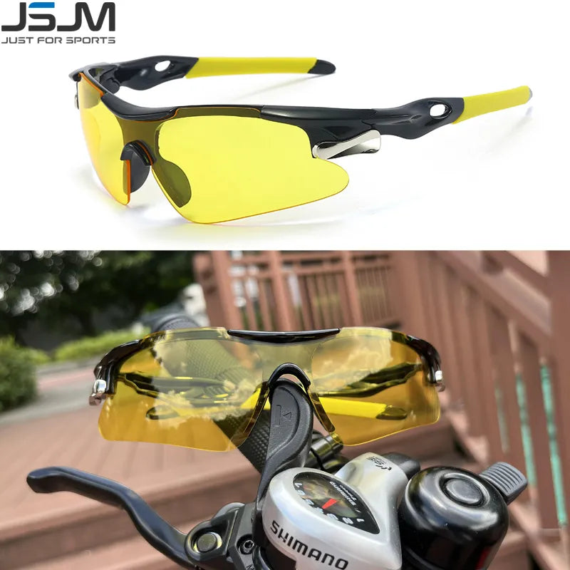 JSJM Outdoor Men Cycling Sunglasses Road Bicycle Mountain Riding Protection Sports Glasses Goggles Eyewear MTB Bike Sun Glasses-WAYBIKER