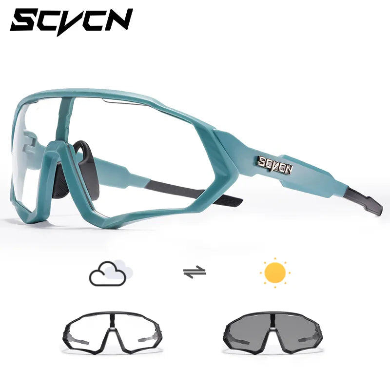 Scvcn Photochromic Cycling Glasses Cool Bike Sunglasses Sports Bicycle Eyewear Mountain Cycl Goggles UV400 MTB Road Men Driving-WAYBIKER