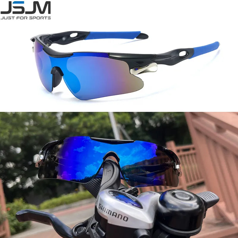 JSJM Outdoor Men Cycling Sunglasses Road Bicycle Mountain Riding Protection Sports Glasses Goggles Eyewear MTB Bike Sun Glasses-WAYBIKER