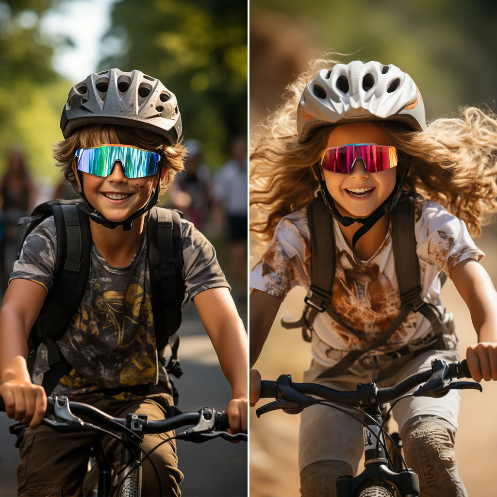 Kapvoe Kids Cycling Sunglasses MTB Fishing Sport Bicycle Glasses UV400 Child Camping Goggles Boys Girls Outdoor Bike Eyewear