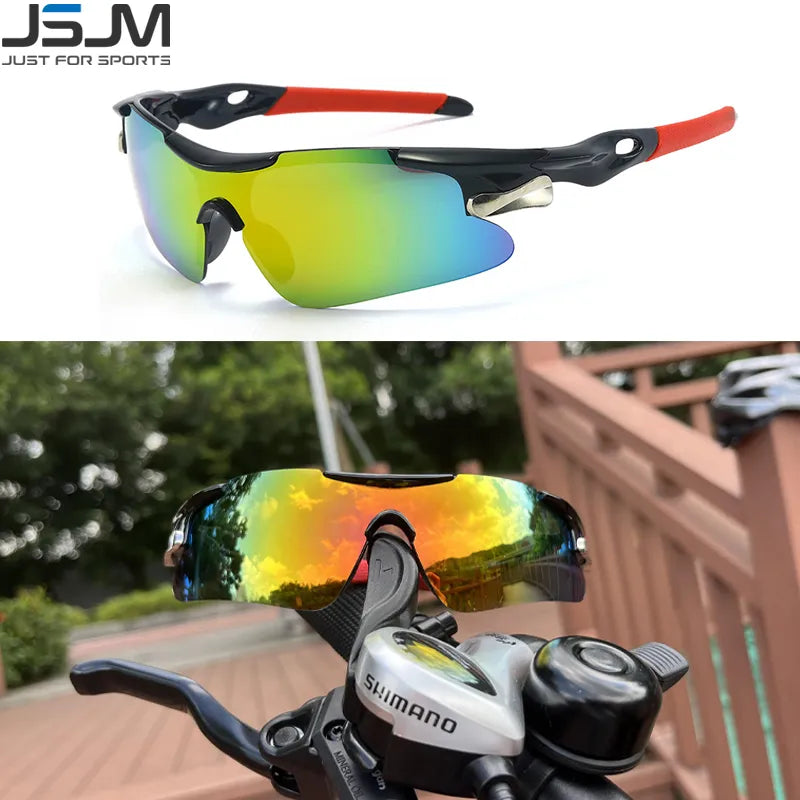 JSJM Outdoor Men Cycling Sunglasses Road Bicycle Mountain Riding Protection Sports Glasses Goggles Eyewear MTB Bike Sun Glasses-WAYBIKER