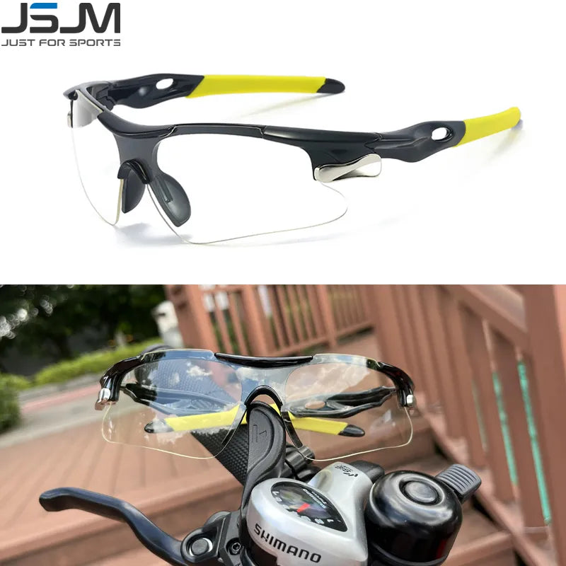 JSJM Outdoor Men Cycling Sunglasses Road Bicycle Mountain Riding Protection Sports Glasses Goggles Eyewear MTB Bike Sun Glasses-WAYBIKER