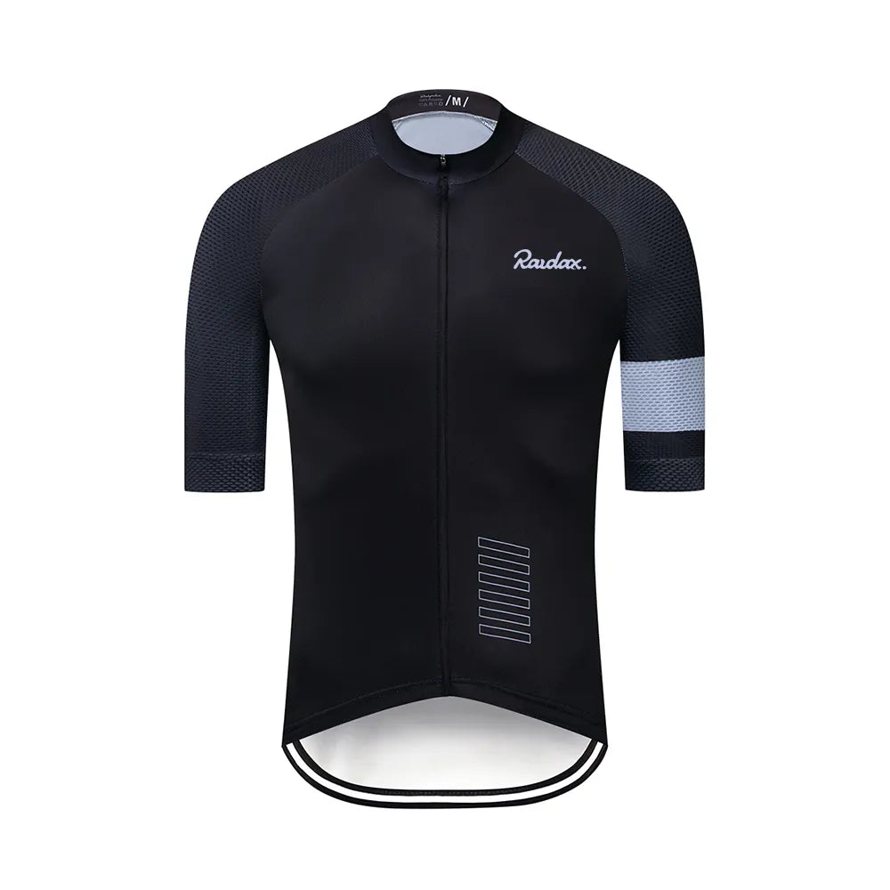 Men Cycling Jersey Raudax Classic Black Cycling Racing Tops Short Sleeve Cyclist Clothes Shirt Maillot Summer Bicycle Bike Wear-WAYBIKER