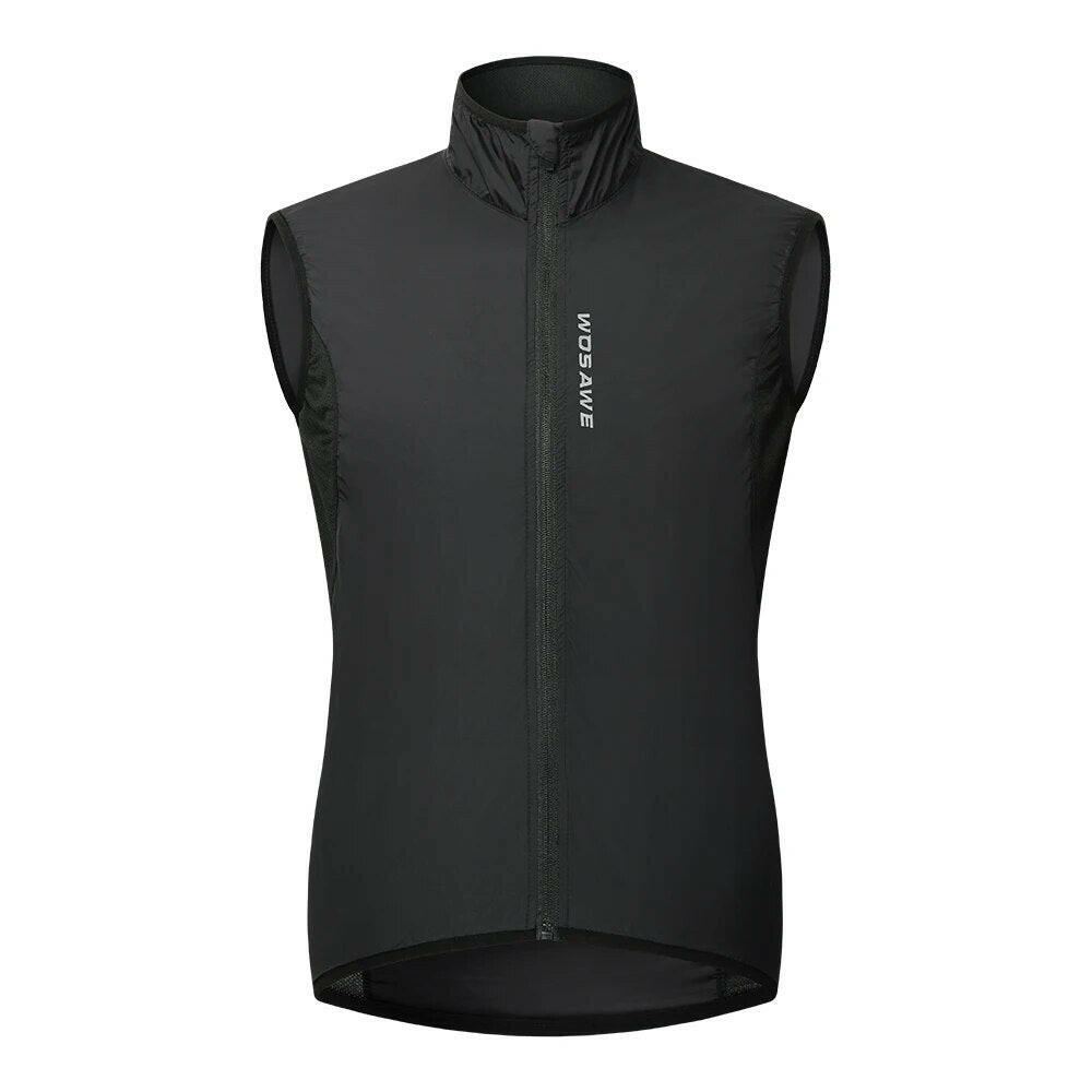 WOSAWE Lightweight Cycling Vest Men Women Reflective Windproof MTB Bike Windbreaker Mesh Back Running Gilet Wind Vest Jacket-WAYBIKER