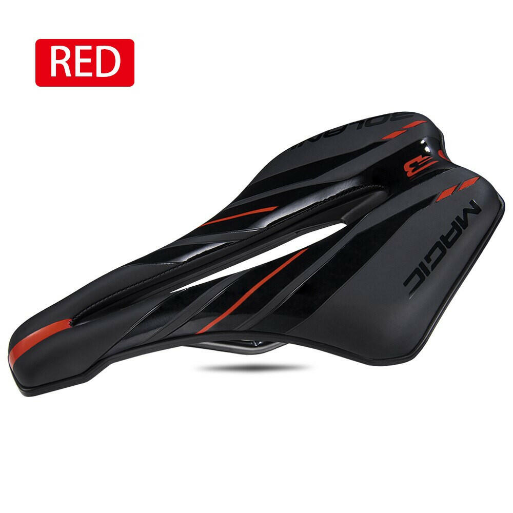 BOLANY Bicycle Saddle PU Leather Sponge Cushion MTB Bike Race Seat Gel Sea Surface Breathable Shockproof Cycling Accessories