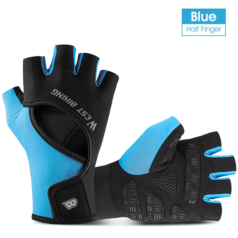 WEST BIKING Summer Half Finger Cycling Gloves Breathable Anti Slip Sport Bicycle Gloves Women Men MTB Road Bike Fitness Gloves-WAYBIKER