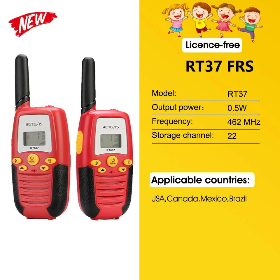 Retevis RT37 Walkie Talkie Children 2pcs Kids Radio FRS 462Mhz 22 Channels Birthday Gift for Children's Toy Walkie-talkie Radio-WAYBIKER