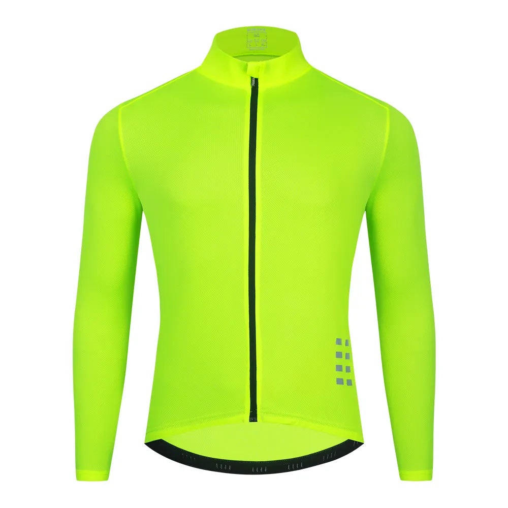 WOSAWE Mesh Breathable Cycling Jersey Long Sleeve MTB Bicycle Cycling Clothing Mountain Bike Sportswear Tops Reflective-WAYBIKER