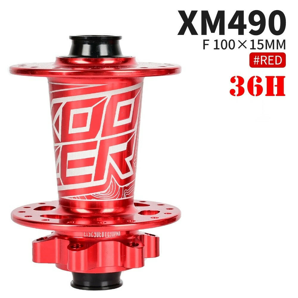 KOOZER XM490 Front Hub NBK 2 Bearing Cube Bushings 100x9MM 100x15MM 28/32/36 Holes Black Red-WAYBIKER