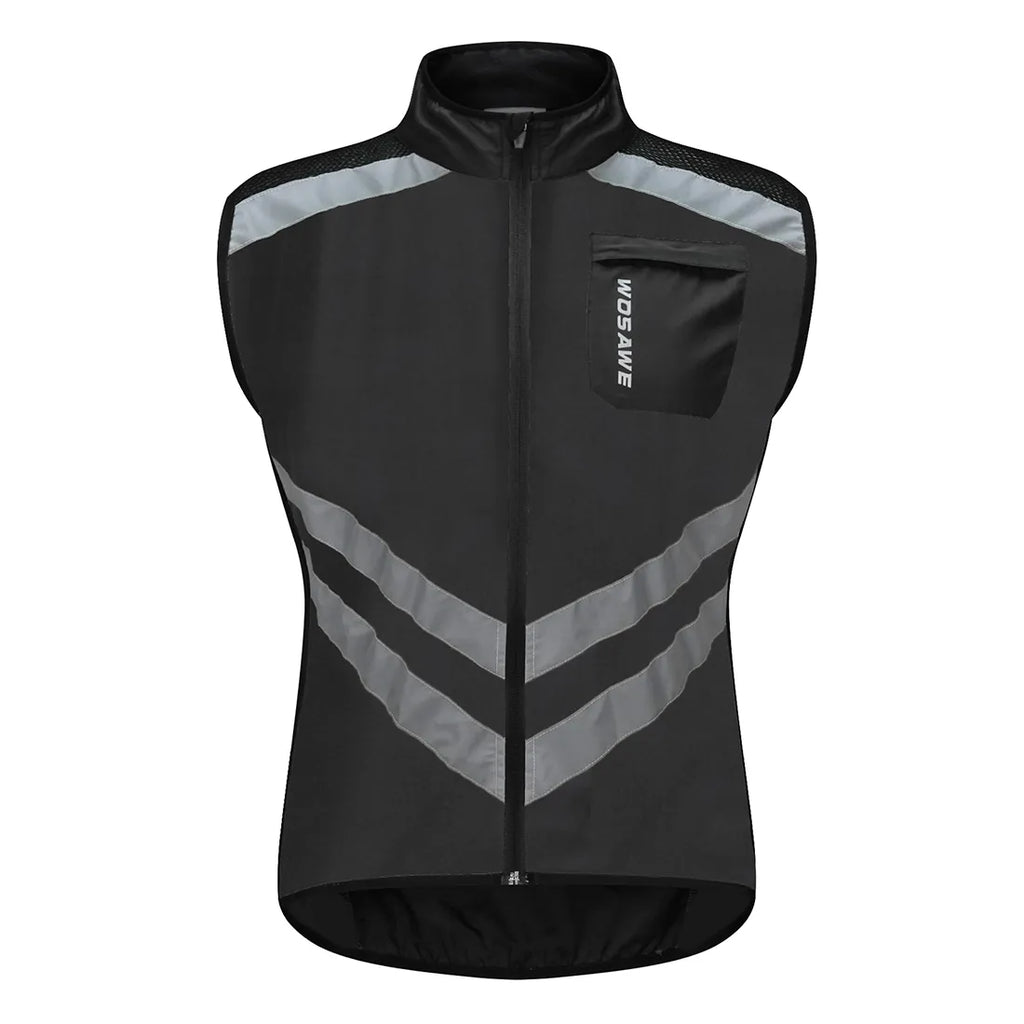 WOSAWE Reflective Cycling Vest Windproof MTB Road Bike Bicycle Sleeveless Jacket Top Cycle Gilet Ciclismo