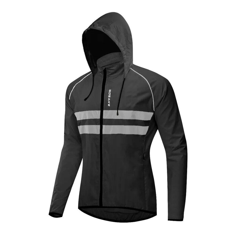 WOSAWE Men's Cycling Jacket Hooded Reflective Vest Wind Coat Windproof MTB Bike Windbreaker Riding Bicycle  Cycle Clothing-WAYBIKER