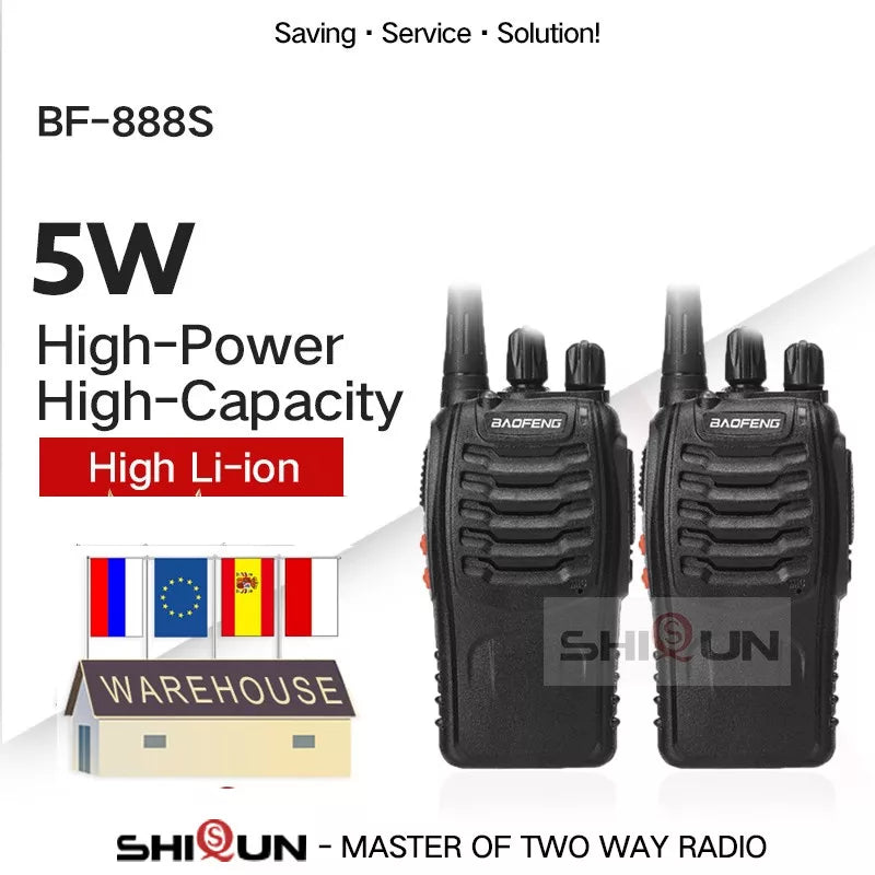 Baofeng Walkie Talkie 2 PCS BF-888S UHF 400-470MHz 5W 16 Channels BF 888S Cheap Two Way Radio Children Toys 2022 Radio Receivers-WAYBIKER