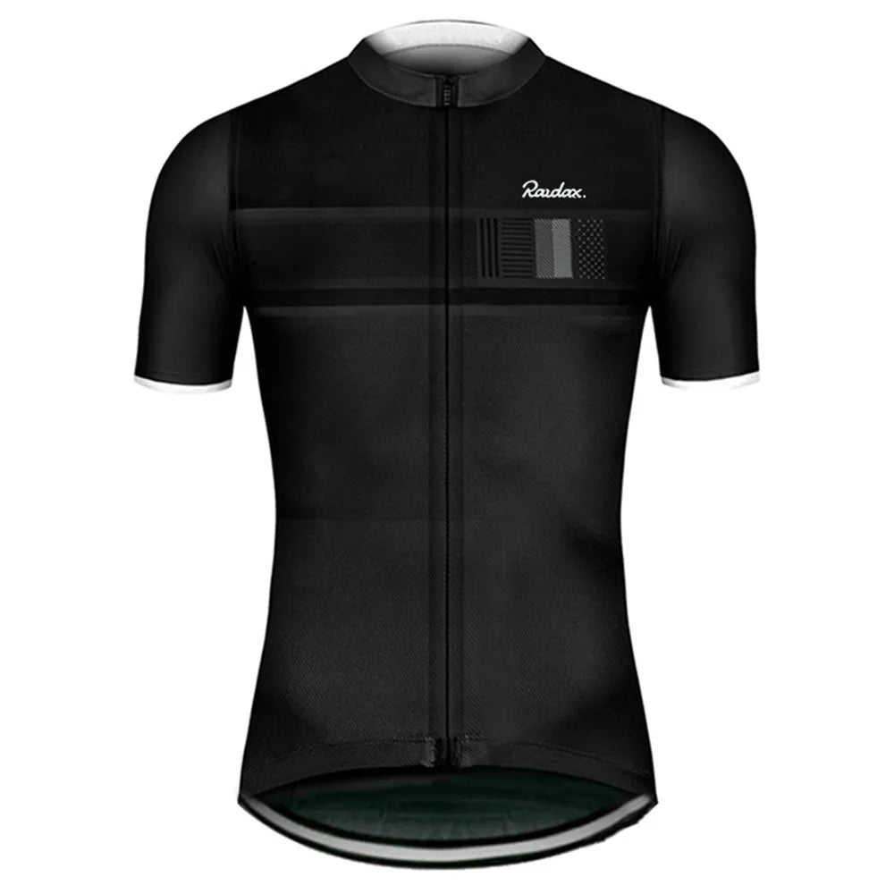 Men Cycling Jersey Raudax Classic Black Cycling Racing Tops Short Sleeve Cyclist Clothes Shirt Maillot Summer Bicycle Bike Wear-WAYBIKER