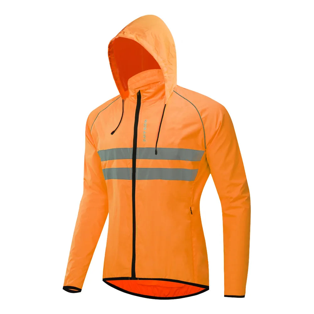 WOSAWE Men's Cycling Jacket Hooded Reflective Vest Wind Coat Windproof MTB Bike Windbreaker Riding Bicycle  Cycle Clothing-WAYBIKER