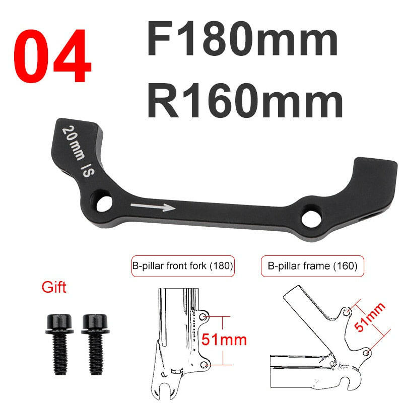 MEROCA MTB disc brake disc PM/IS adapter 160/180/203mm IS/PM aluminum alloy caliper adapter bicycle accessory-WAYBIKER