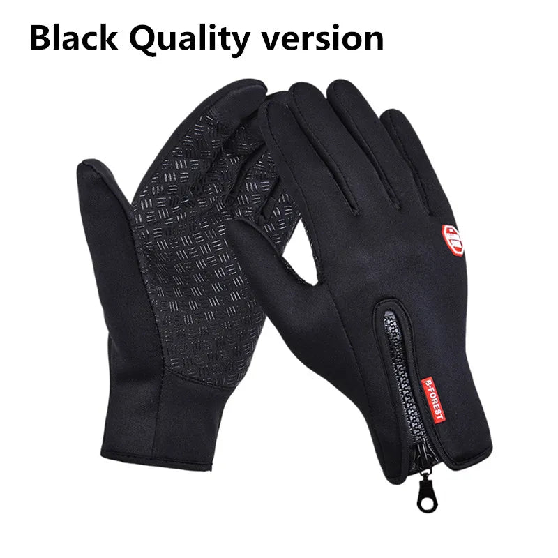 Cycling Gloves Winter Outdoor Sports Touch Screen Autumn Men Women Plus Velvet Warmth Water Repellent Riding Windproof Glove-WAYBIKER