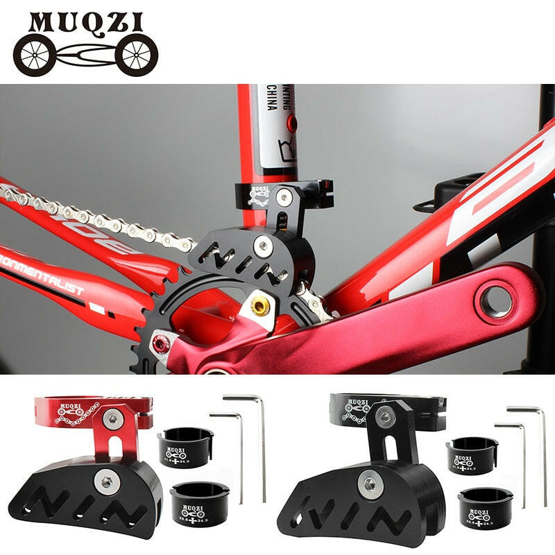 MUQZI MTB Bike Chain Guide Single Speed Chain Protector Tensioner Cycling Adjustable 31.8 34.9mm Adapter 1X System Stabilizer