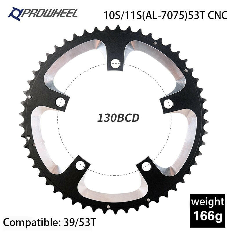 PROWHEEL Road Bicycle Sprockets 110BCD 130BCD Crankset Chainwheel 34/39/50/53T Chainring 9/10/11 Speed Bike Tooth plate Parts-WAYBIKER