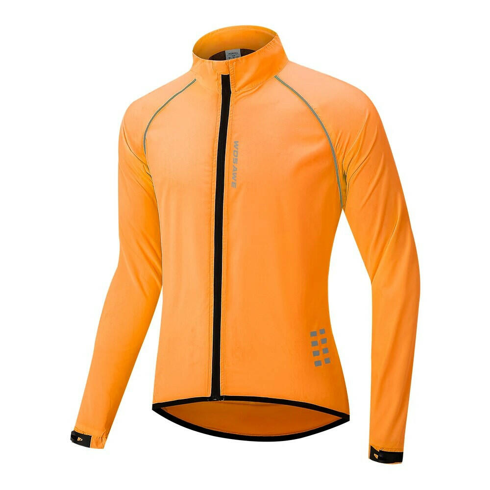 WOSAWE Reflective Men's Cycling Jackets Windproof Riding Bicycle Clothing Windbreaker Outdoor Sports Running MTB Bike Mesh Vest-WAYBIKER