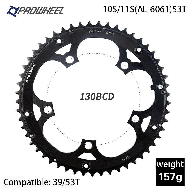 PROWHEEL Road Bicycle Sprockets 110BCD 130BCD Crankset Chainwheel 34/39/50/53T Chainring 9/10/11 Speed Bike Tooth plate Parts-WAYBIKER