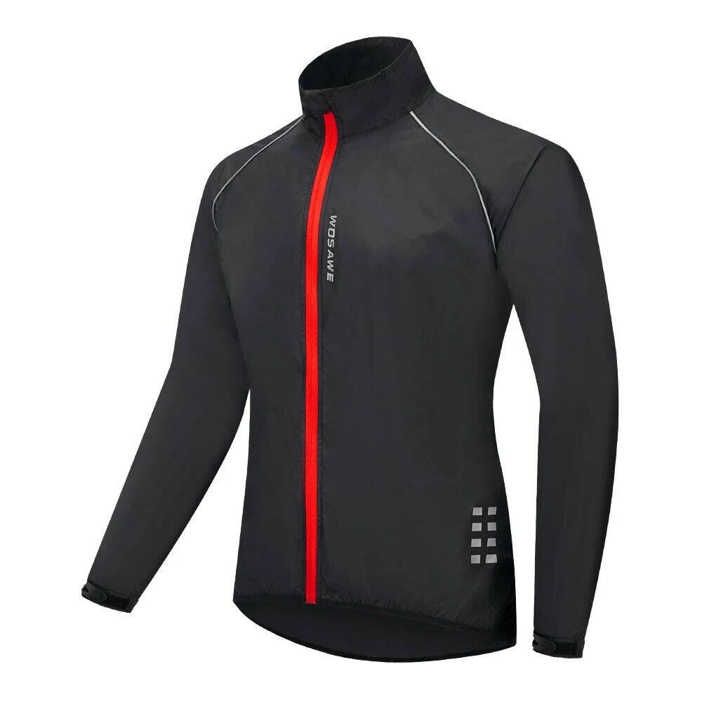 WOSAWE Reflective Men's Cycling Jackets Windproof Riding Bicycle Clothing Windbreaker Outdoor Sports Running MTB Bike Mesh Vest-WAYBIKER