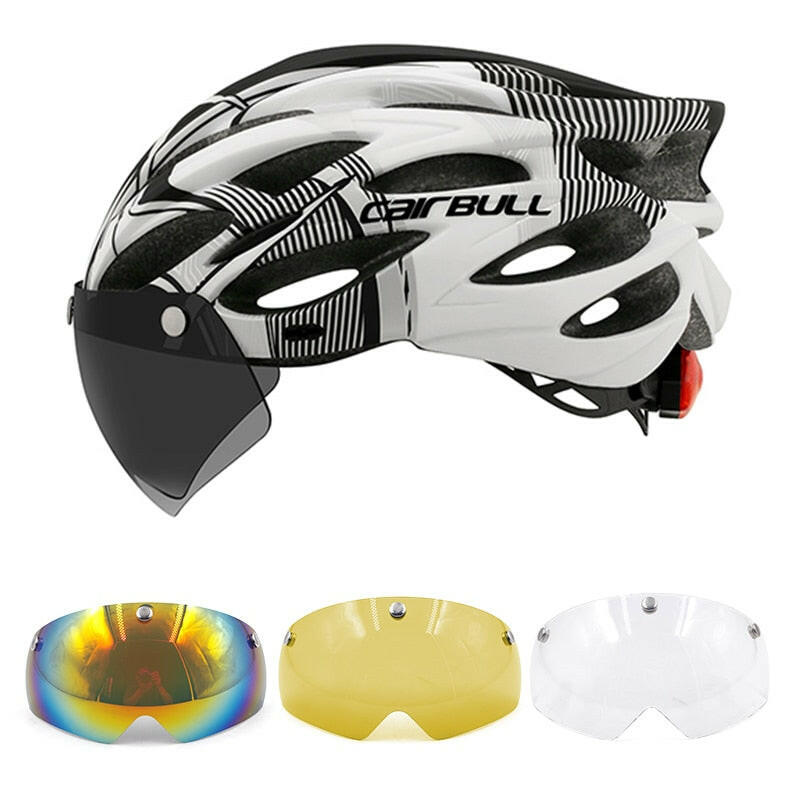 Cycling Helmet Light Road Mtb Mountain Bike Bicycle Led Helmet 54-62cm for Men Women Visored Bicycle Helmet Casco Accesorios-WAYBIKER