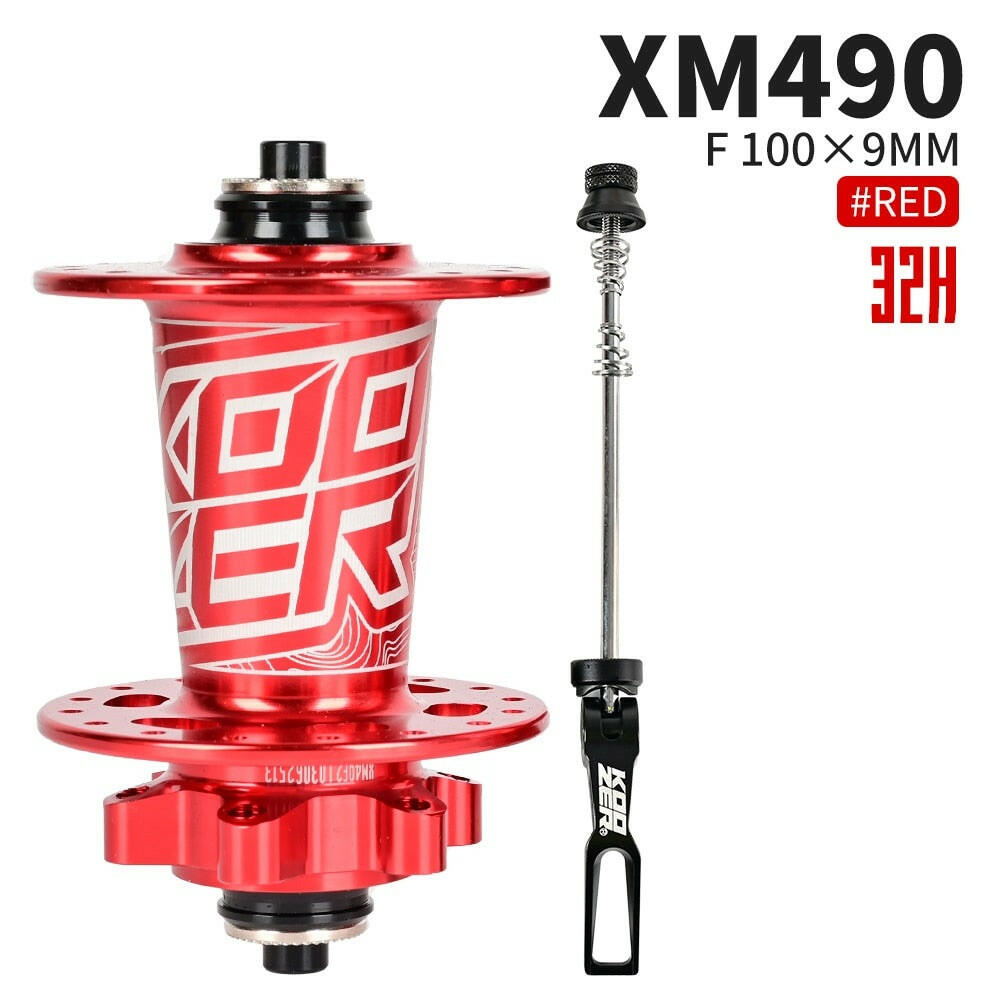 KOOZER XM490 Front Hub NBK 2 Bearing Cube Bushings 100x9MM 100x15MM 28/32/36 Holes Black Red-WAYBIKER