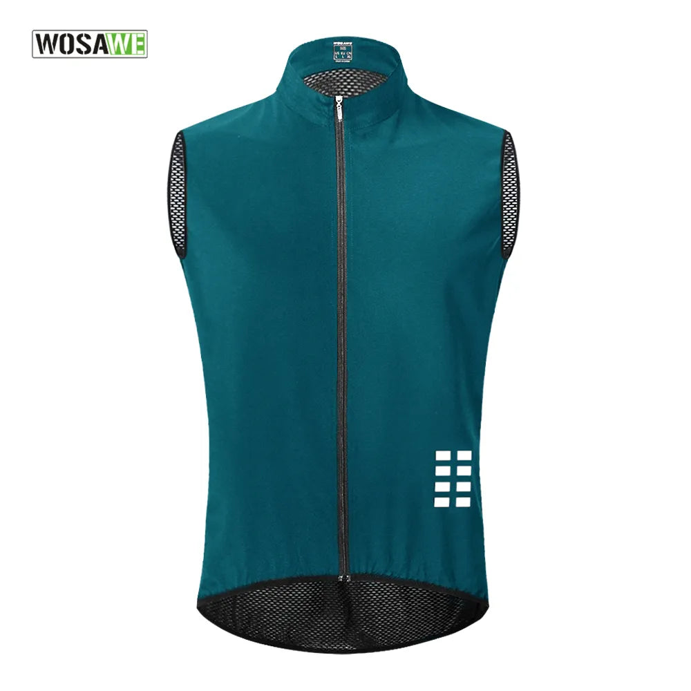 WOSAWE Quick Dry Cycling Vest Lightweight Ciclismo Mtb Bike Sleeveless Jersey Reflective Breathable Running Cycling Gilet-WAYBIKER