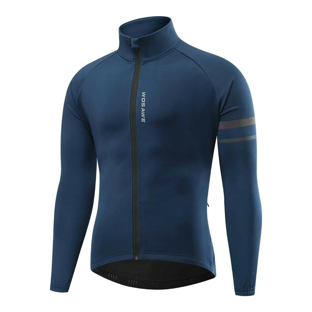 WOSAWE Warm Jacket Winter Fleece Thermal Cycling Jacket Long Jersey Running Coat Biker Riding Road Mtb Bicycle Clothes-WAYBIKER