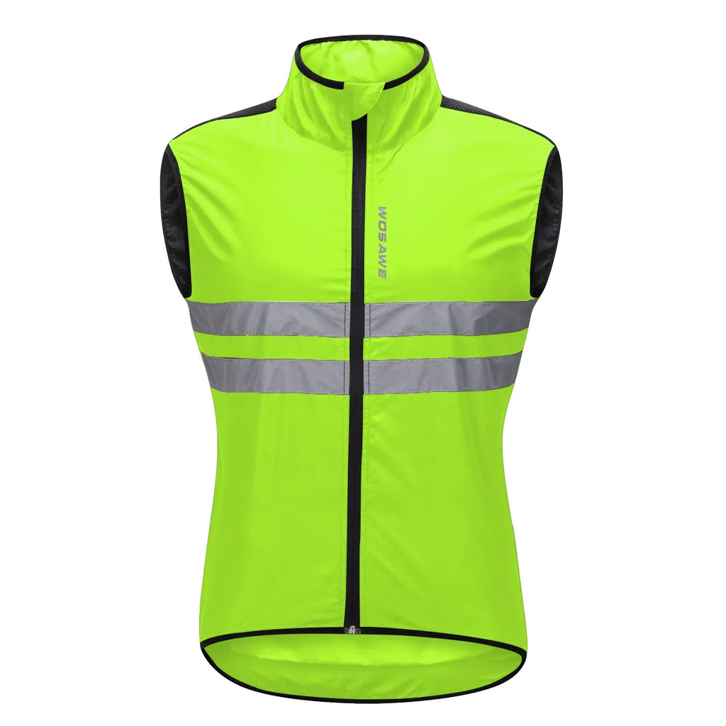 WOSAWE Reflective Cycling Vest Windproof MTB Road Bike Bicycle Sleeveless Jacket Top Cycle Gilet Ciclismo