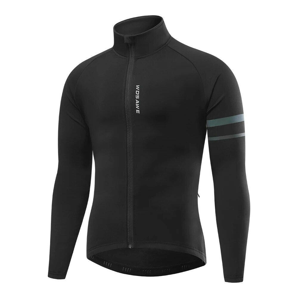 WOSAWE Warm Jacket Winter Fleece Thermal Cycling Jacket Long Jersey Running Coat Biker Riding Road Mtb Bicycle Clothes-WAYBIKER