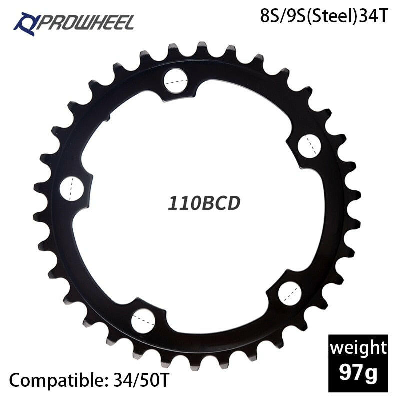 PROWHEEL Road Bicycle Sprockets 110BCD 130BCD Crankset Chainwheel 34/39/50/53T Chainring 9/10/11 Speed Bike Tooth plate Parts-WAYBIKER