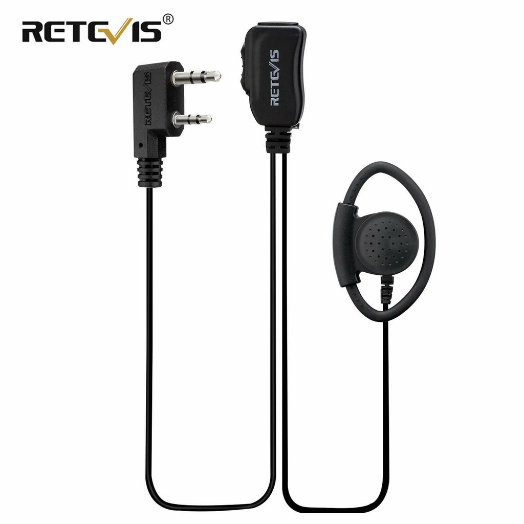 Retevis EEK012 Adjustable D-shape Walkie Talkie Headset with PTT and Mic for Kenwood Baofeng UV5R UV82 BF888s Retevis H777 RT5R-WAYBIKER