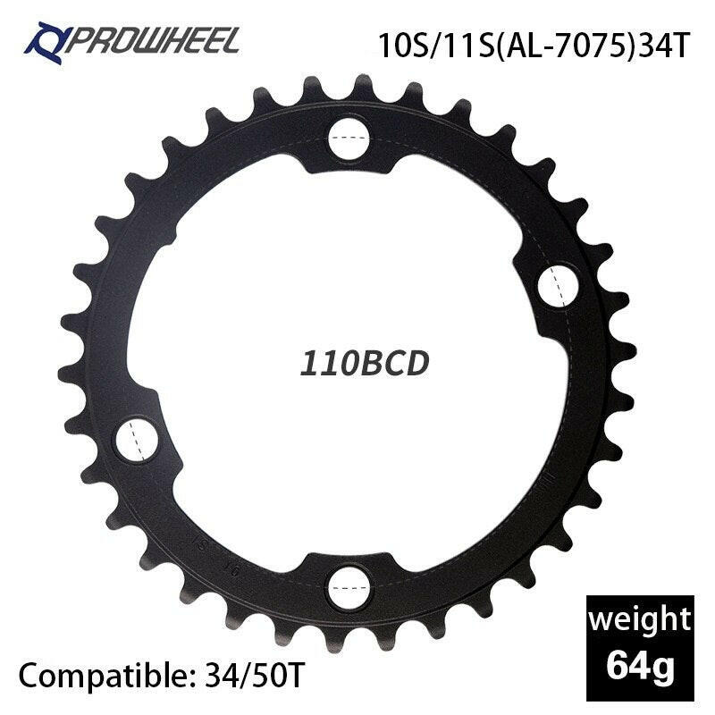 PROWHEEL Road Bicycle Sprockets 110BCD 130BCD Crankset Chainwheel 34/39/50/53T Chainring 9/10/11 Speed Bike Tooth plate Parts-WAYBIKER