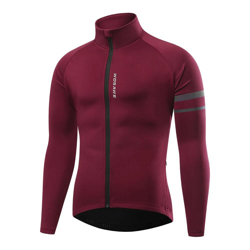 WOSAWE Warm Jacket Winter Fleece Thermal Cycling Jacket Long Jersey Running Coat Biker Riding Road Mtb Bicycle Clothes-WAYBIKER