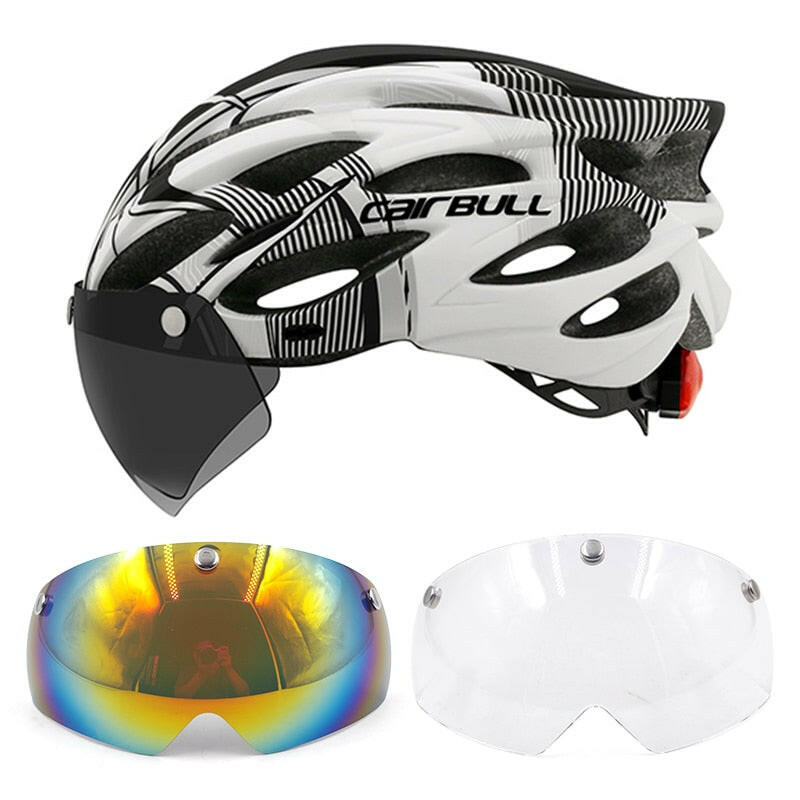 Cycling Helmet Light Road Mtb Mountain Bike Bicycle Led Helmet 54-62cm for Men Women Visored Bicycle Helmet Casco Accesorios-WAYBIKER