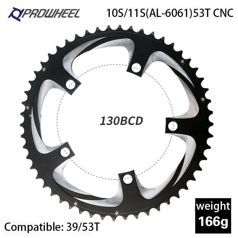 PROWHEEL Road Bicycle Sprockets 110BCD 130BCD Crankset Chainwheel 34/39/50/53T Chainring 9/10/11 Speed Bike Tooth plate Parts-WAYBIKER