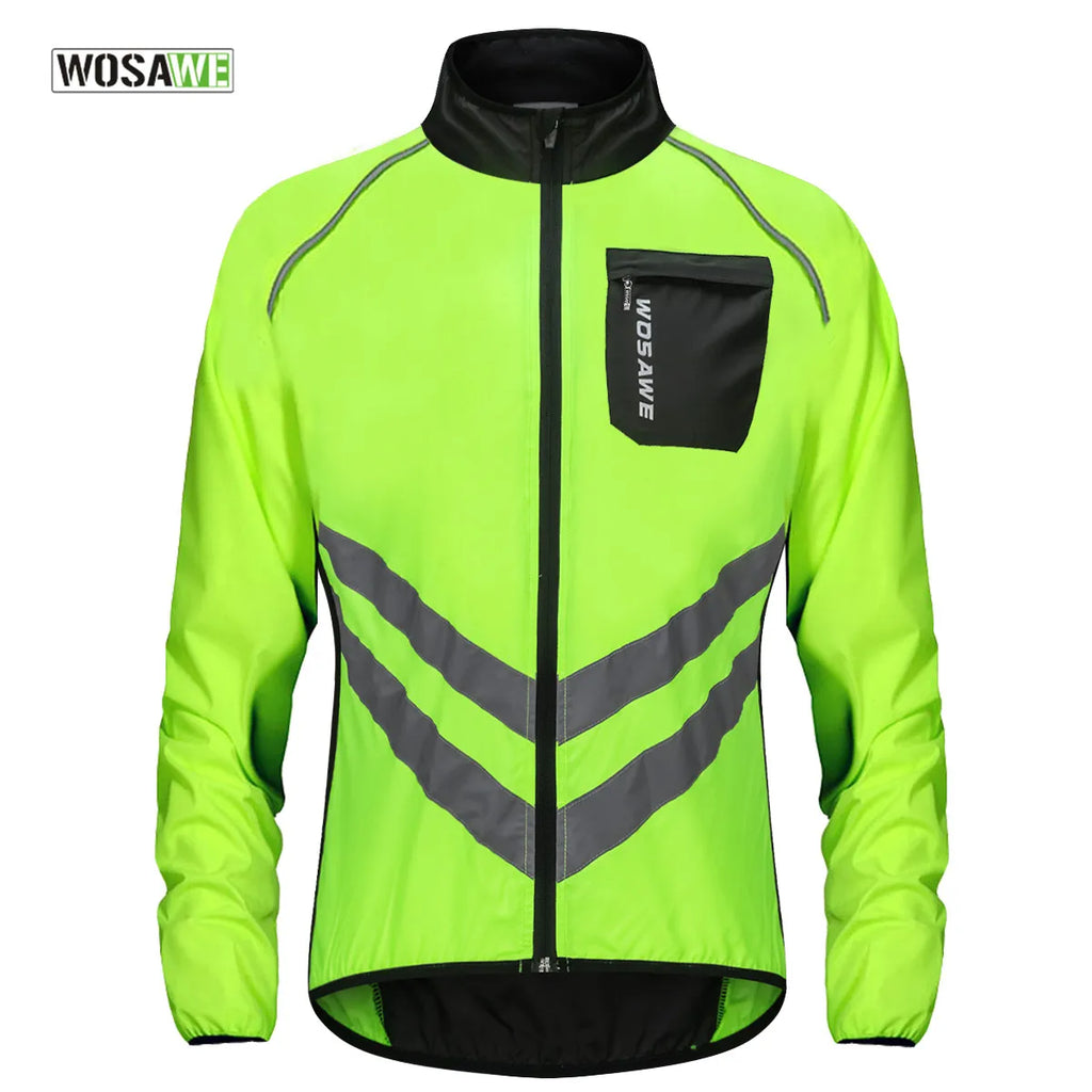 WOSAWE Cycling Rain Jacket High Visibility MultiFunction Jersey Road MTB Bike Bicycle Windproof Quick Dry Rain Coat Windbreaker-WAYBIKER