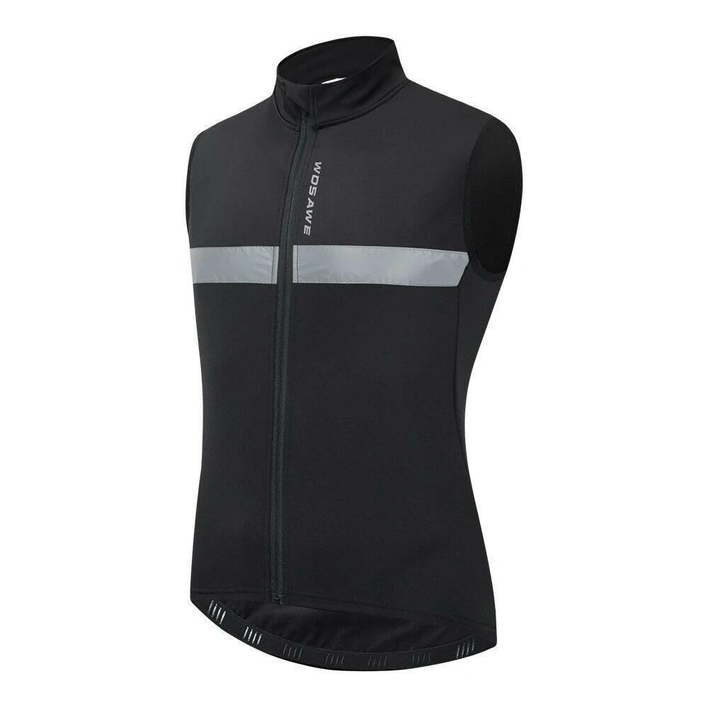 WOSAWE Winter Cycling Vest Warm Up Ciclismo Sleeveless Bike Bicycle Jacket MTB Coat Windproof Cycling Clothing Gilet no pockets-WAYBIKER