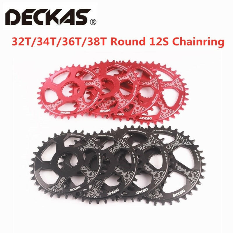 DECKAS 1X12 Speed Round Oval Chainring For shimano M6100 M7100 M8100 M9100 Crankset MTB Bike Bicycle Center Lock 30T 32T 34T 36T-WAYBIKER