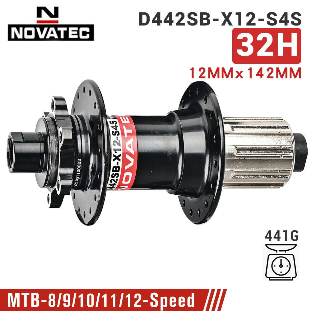 Novatec Bicycle Hub D442 D041 Front Rear Wheel Hub 2/4 Bearing For 8/9/10/11/12 speed mountain bike hub 32H  BOOST THRU 15/12MM-WAYBIKER