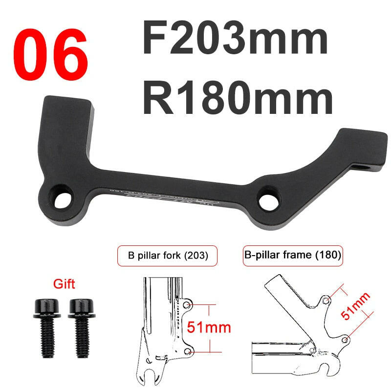 MEROCA MTB disc brake disc PM/IS adapter 160/180/203mm IS/PM aluminum alloy caliper adapter bicycle accessory-WAYBIKER