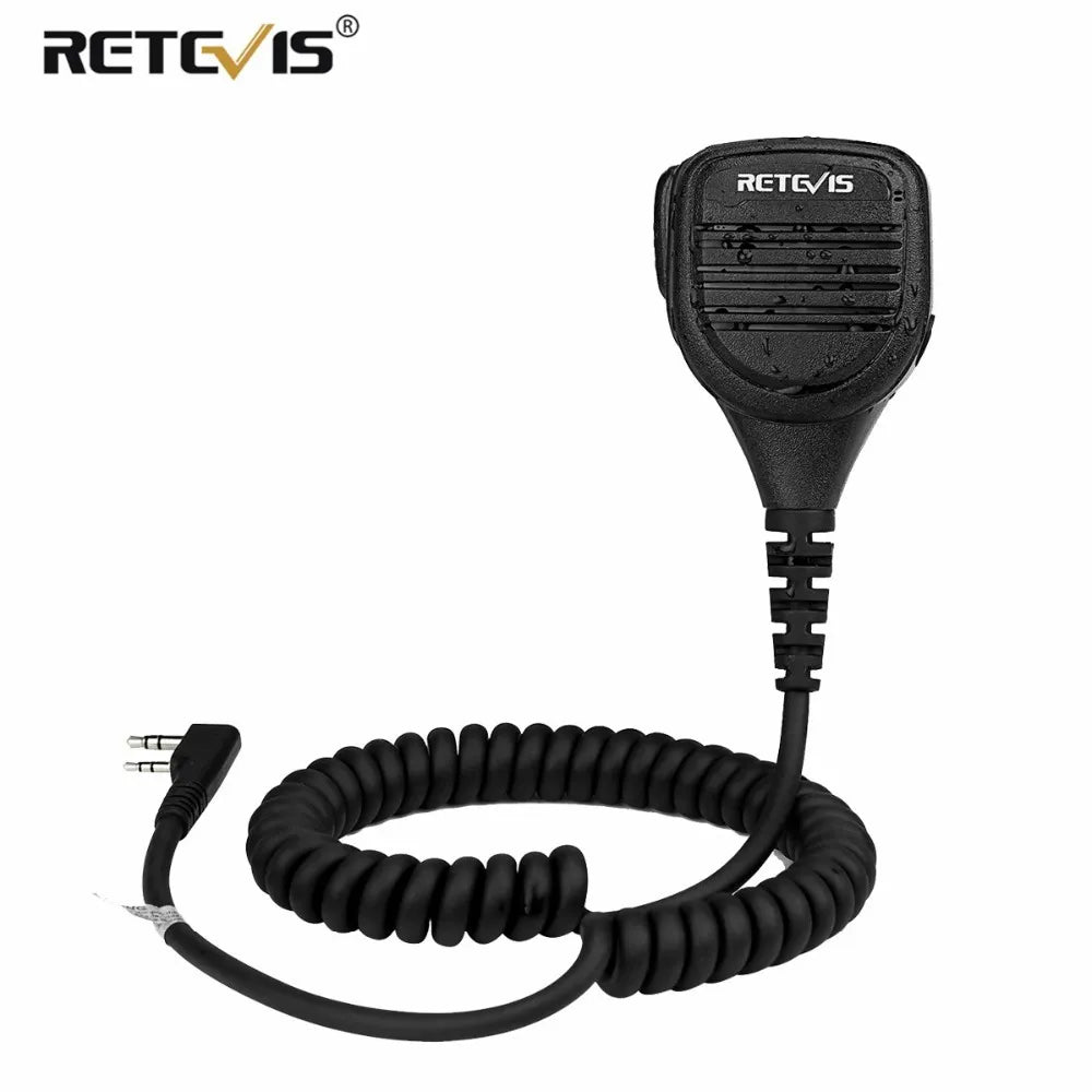 Retevis RS-112 IP54 Waterproof Remote Mic Speaker Microphone with headset jack PTT Tangent for Kenwood Baofeng UV 5R UV 82 Radio