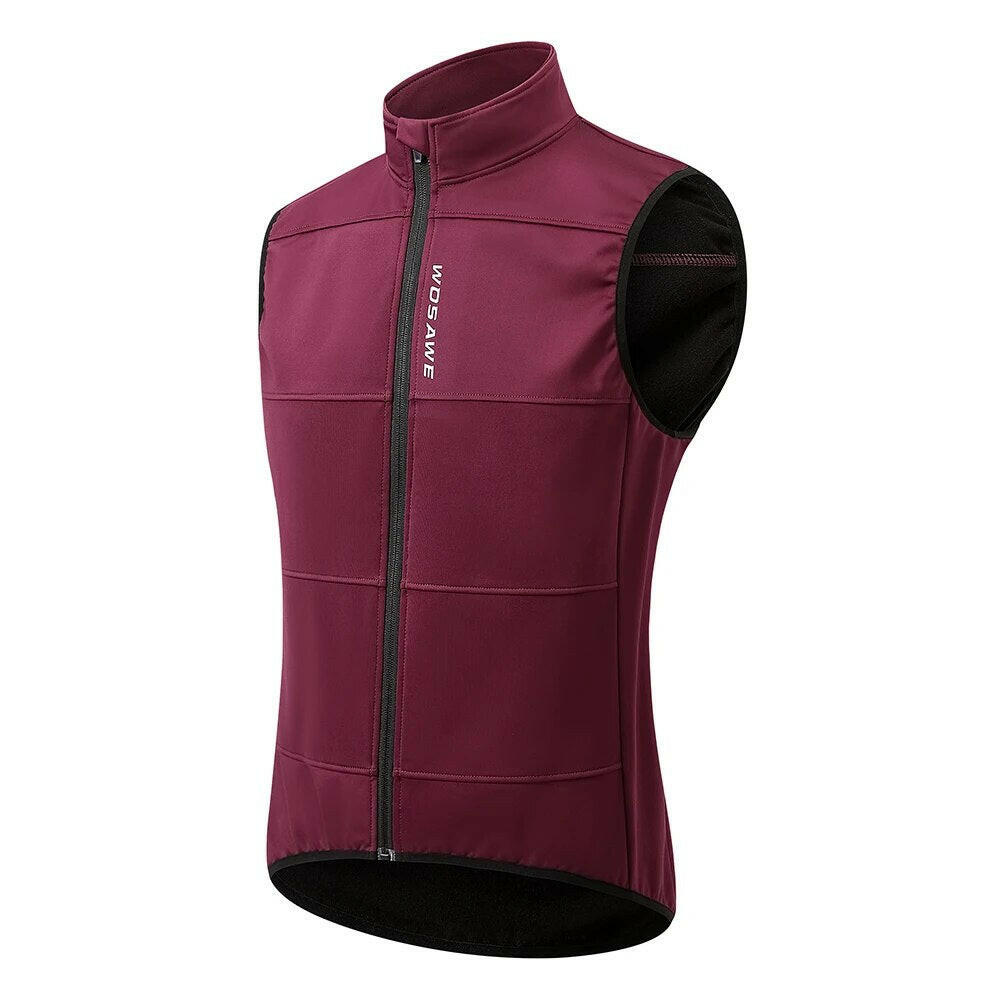 WOSAWE Winter Cycling Vest Warm Up Ciclismo Sleeveless Bike Bicycle Jacket MTB Coat Windproof Cycling Clothing Gilet no pockets-WAYBIKER