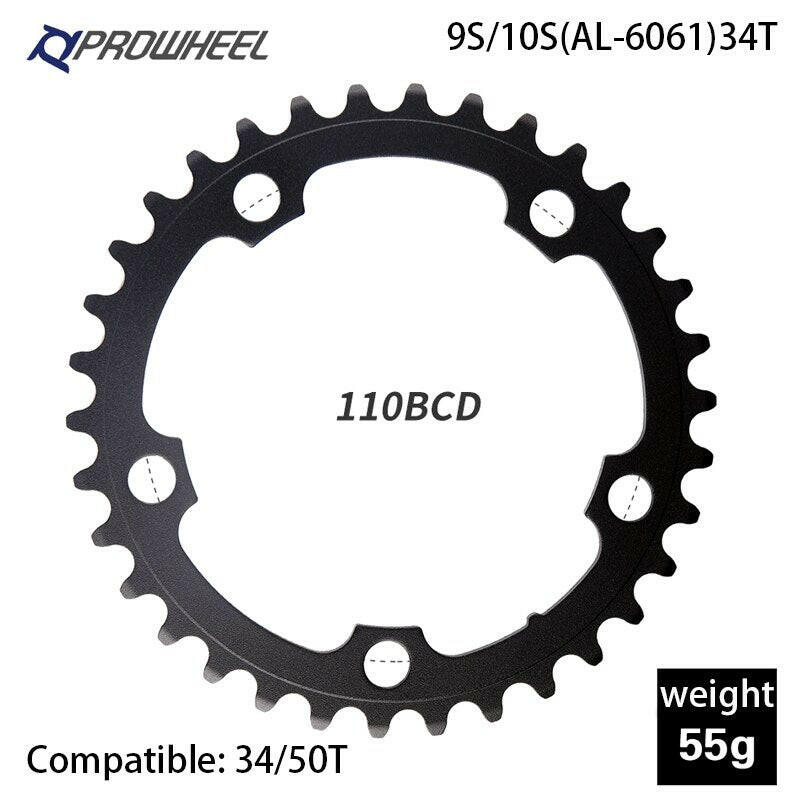 PROWHEEL Road Bicycle Sprockets 110BCD 130BCD Crankset Chainwheel 34/39/50/53T Chainring 9/10/11 Speed Bike Tooth plate Parts-WAYBIKER