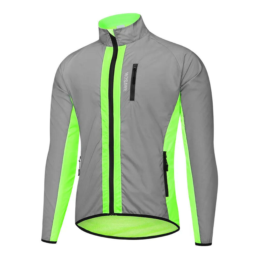 WOSAWE Reflective Jacket Men Autumn Winter warm windproof Long Sleeve Coat Male Trend Street Hip-hop Cycling Jackets Outerwear-WAYBIKER