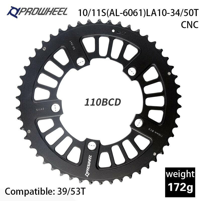 PROWHEEL Road Bicycle Sprockets 110BCD 130BCD Crankset Chainwheel 34/39/50/53T Chainring 9/10/11 Speed Bike Tooth plate Parts-WAYBIKER