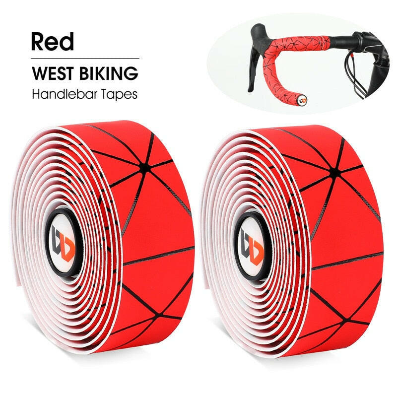 WEST BIKING Soft Bicycle Handlebar Tape EVA PU Bike Bar Tape Professional Cycling Damping Anti-Vibration Wrap With 2 Bar Plugs